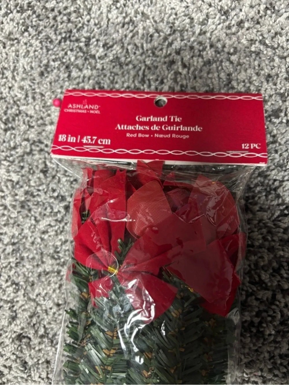 Ashland Red Holiday Garland Tie Bows